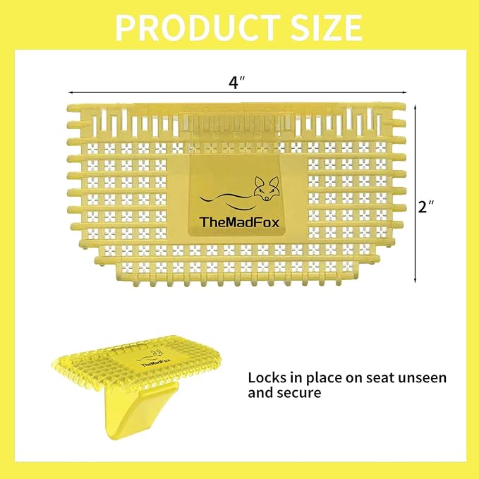12 Pack Toilet Bowl Freshener Clip, Eco Bowl Clip Air Freshener for Bathroom, Odor Eliminator with Natural Lemon Fragrance Oils, Long Lasting Up to 30 Days, Discreet Clip for Toilet Rim