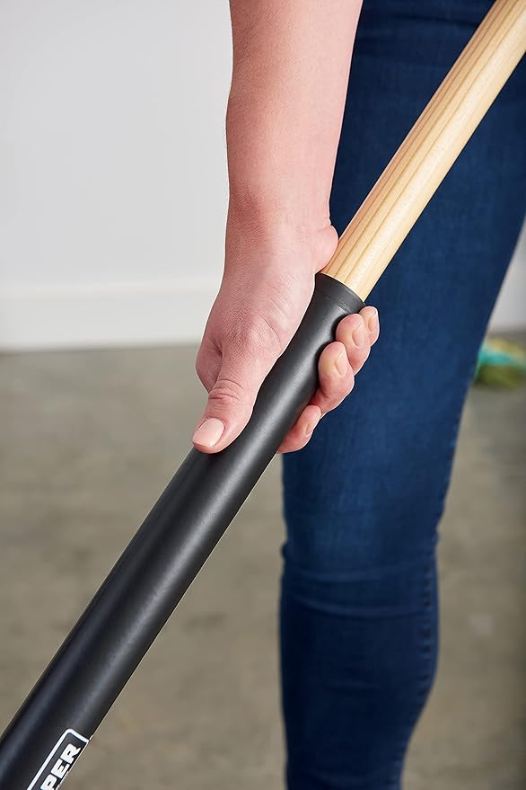 Harper 24 Inch Indoor Smooth-Surface Push Broom with Flagged Bristles for Sand, Saw Dust, Wood Shavings and Pet Hair in Garages, Warehouses, and Workshops