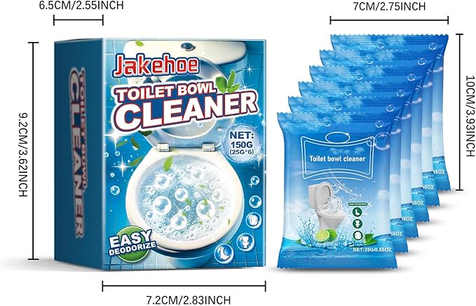 Toilet Bowl Cleaner, 150g, Easy Deodorizing Formula with Deep Cleaning Effect, 6-Pack