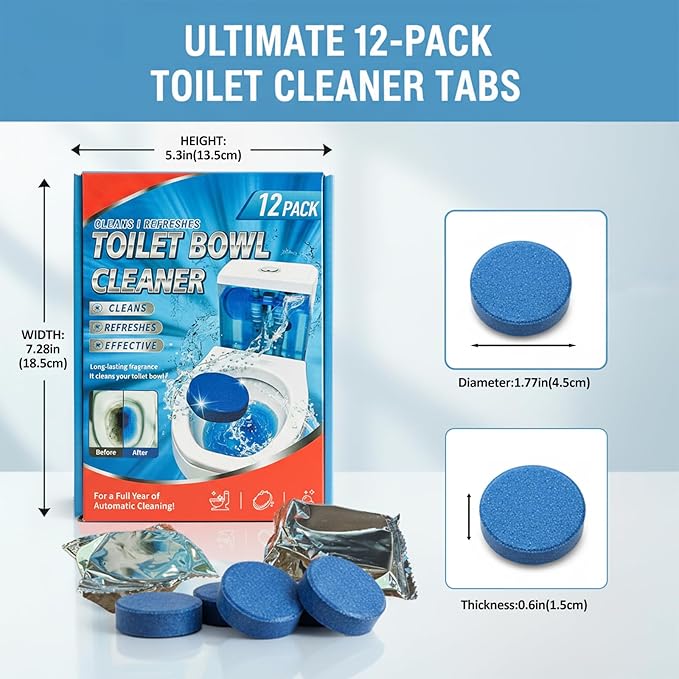 Blue Automatic Toilet Tank Cleaners, Long-Lasting Household Toilet Cleaners,Toilet flush Cleaning & Deodorizer