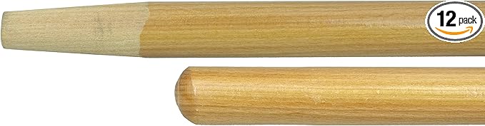 WEILER 44573 54" Hardwood Handle, Tapered Wood Tip, 1-1/8" Diameter, Made in The USA (Pack of 12)