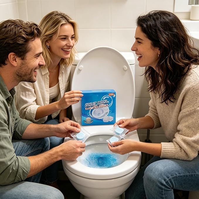 Powerful Toilet Bowl Cleaner Tablets, Ödor-Neutralizing Tablets, 180g, Automatic Toilets Cleaner, Descaling Bowl Tabs, Keeps Toilet Smelling Clean, For Home Apartment Hotel Restroom Hard Water