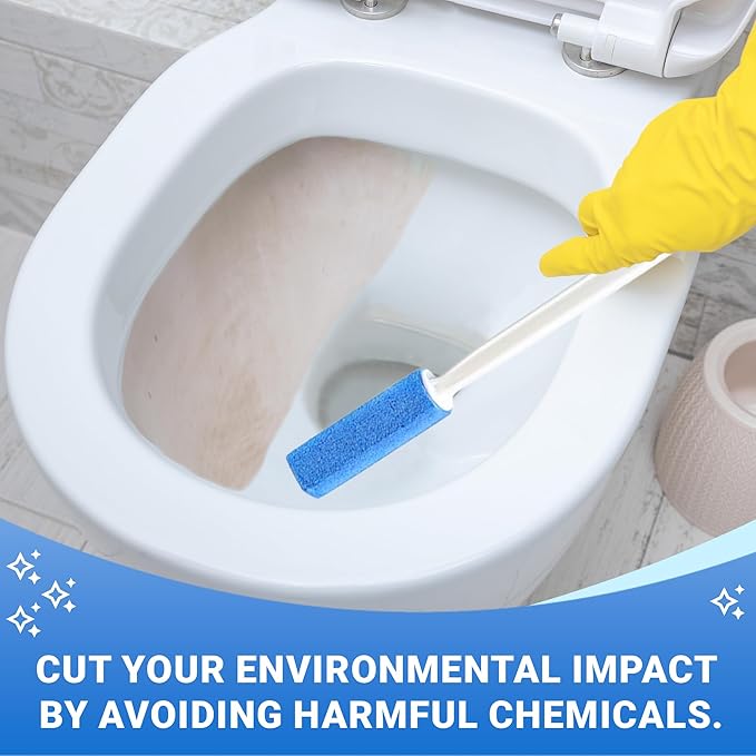 Toilet Cleaning Blue Pumice Stone with Extended Reach Handle – Effortless Shine for a Pristine Bathroom!