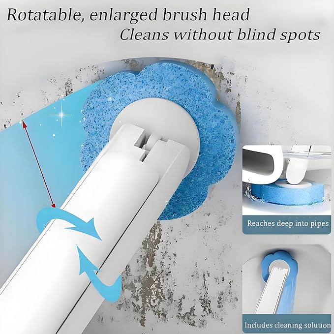 Toilet Disposable Brush with Holder & Refill Heads, Hygienic Sanitary Toilet Cleaner – Streak-Free Fresh Bathroom, No Mess Disposable Toilet Bowl (1 Handle + 36 Refills)(Refill (36 Pcs))