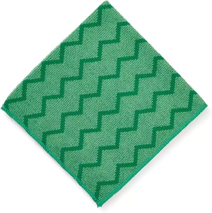 Rubbermaid Commercial Products HYGEN Microfiber Cloth, 16 x 16 inch, Green, Multi-Purpose Rag/Towel for Janitorial/Professional Heavy-Duty Cleaning/Scrubbing