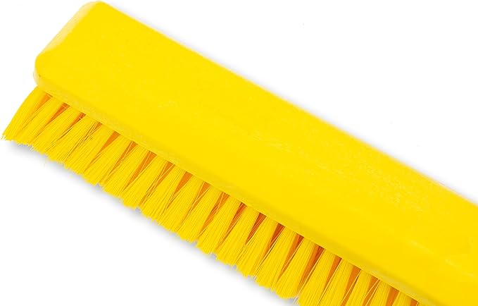 SPARTA 41891EC04 Omni Sweep Plastic Push Broom Head, Heavy Duty, Industrial Broom With Color Code System For Outdoor, Indoor, Garage, Concrete, Patio, Kitchen, Bathroom, 24 Inches, Yellow