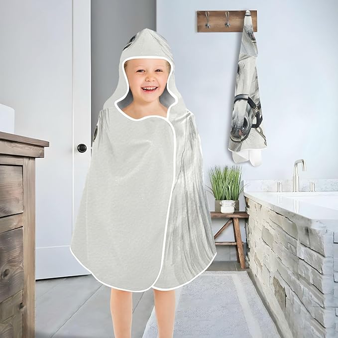 SUABO Kids' Bath Towels Hooded Towels for Boys Girls,Toddler Towels Multi-Purpose for Beach,Pool and Bathroom,23.5" x 50", Soft and Highly Absorbent