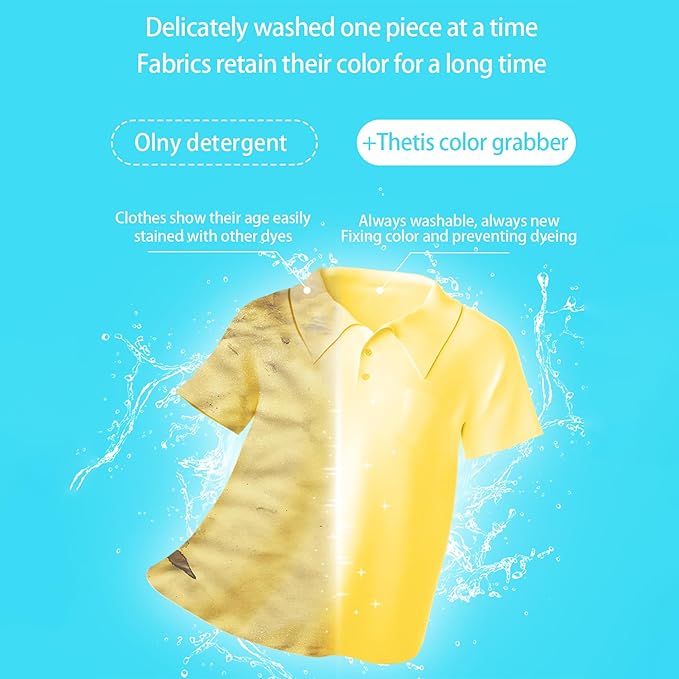 Thetis Color and Dirt Grabber sheets | Eco-friendly, color safe, dye absorbing sheets, 50 Sheets (50 Loads), Fragrance free
