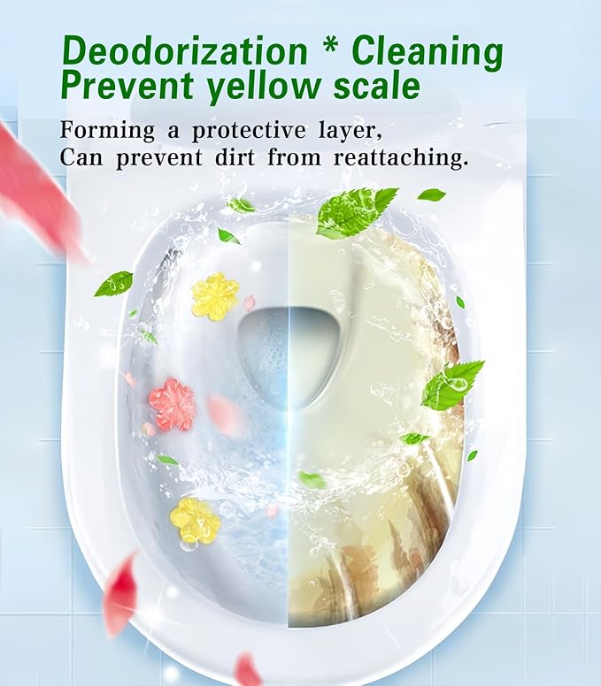 EKE 6 Pieces Toilet Flower Gel Stamp Multipurpose Dirt Removal Long Lasting Fragrance Bathroom Supplies