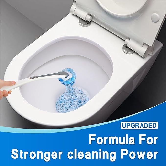50Pcs Disposable Toilet Brush Refills, Compatible with Most Toilet Brushes for Easy Bathroom Cleaning - Disposable Bowl Cleansing Wand Heads