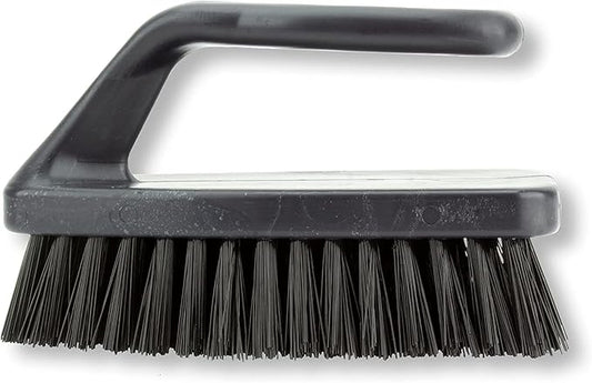 SPARTA Scrub Brush with Iron Shaped Handle and Stiff Bristles, Heavy Duty Scrubber Brush for Kitchen, Bathroom, Shower, Tile, Sink, Carpet and Bakepans, Polypropylene, 6 Inches, Black, (Pack of 6)