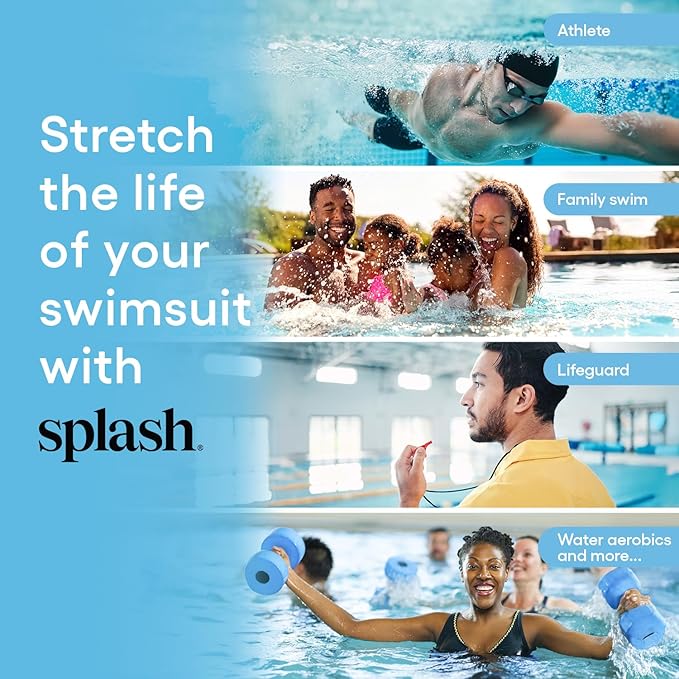 Splash Natural Laundry Detergent for Swimwear, Chlorine Neutralizer Swimsuit Wash, Hypoallergenic Liquid Laundry Detergent, Nontoxic & Color Safe Formula, High Efficiency (HE) Safe, 9.5 oz, 1-Pack