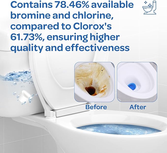 Toilet Bowl Cleaner Tablets 2 Pack, 3.5oz Automatic Toilet Bowl Cleaners with Bleach