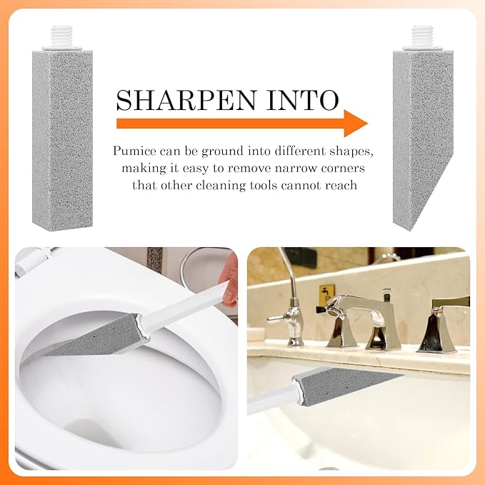 6-Piece Set of Long Handled Pumice Toilet Cleaning Pumice, Pumices Stone Toilet Bowl Cleaner Used for Cleaning Barbecue Grills, Bathtubs, Swimming Pools, Toilets, Sinks