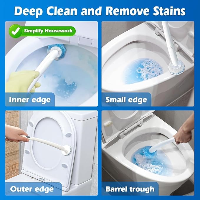 30Pcs Upgrade Toilet Bowl Wand Refills Suitable for Clorox,Toilet Wand Refills,Toilet Brush Refills,Toilet Cleaner Refill Pads,Toilet Bowl Cleaner Replacement Heads for Sink Bathtub Cleaning