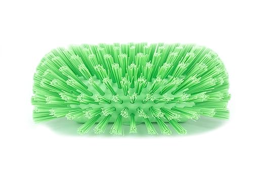 SPARTA Tank and Kettle Scrub Brush Heavy-Duty Tile Brush, Color-Coded and Handle Compatible (Sold Separately) for Optimal Access In Spacious Containers, Plastic, 5.5 X 9.5 Inches, Lime