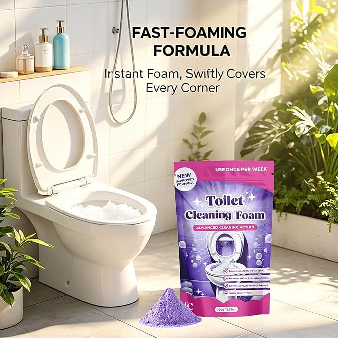 Fizz Clean Toilet Bowl Cleaner, 2026 Upgrade Toilet Bowl Cleaner, Power Foaming Toilets Clean, Fast-Foaming Formula for a Fresh, With Minimal Effort