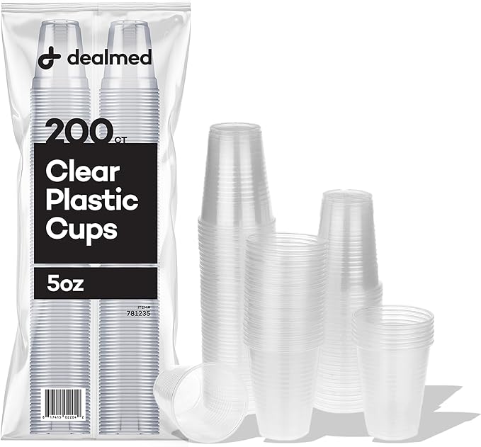 Dealmed 5 oz. Disposable Plastic Cups – 100% Recyclable Cups for Doctor's Offices, School Nurse's, Hospitals, at Home and More (Pack of 200)