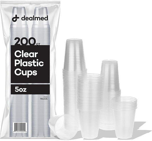 Dealmed 5 oz. Disposable Plastic Cups – 100% Recyclable Cups for Doctor's Offices, School Nurse's, Hospitals, at Home and More (Pack of 200)