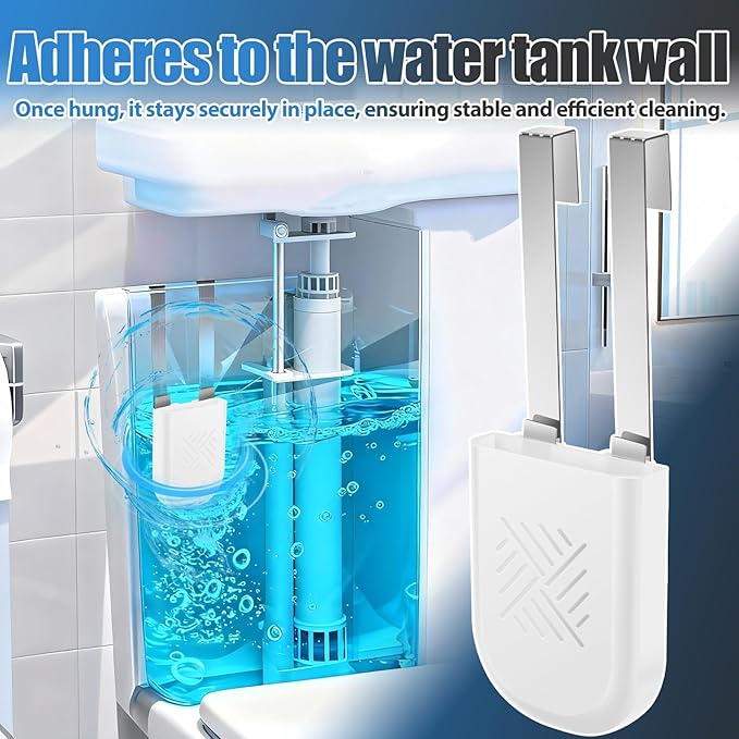 3Pcs Toilet Tank Cleaning Tablet Holder, Bleach Tablet Bracket, Hanging Toilets Bowl Cleaner Carrier for Preventing Dissolved Residue From Polluting Water Tank, Fits Standard-Height Toilet Tanks