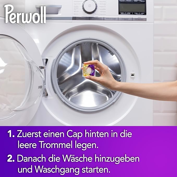 Perwoll Caps Black Detergent (19 Washes) | All-in-1 Detergent | Caps Gently Clean and Renew Colors & Fibers | For All Dark Textiles | With Triple-Renew Technology