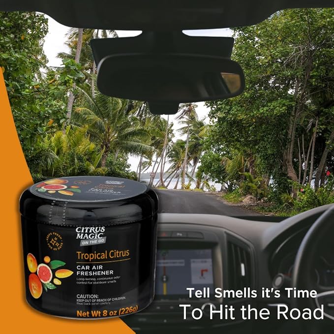 Citrus Magic On The Go Odor Absorbing Solid Air Freshener, Tropical Citrus, 8-Ounce