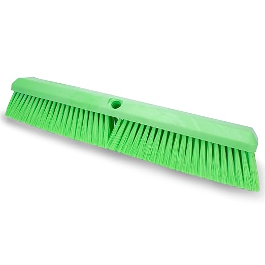 SPARTA 41891EC75 Omni Sweep Plastic Push Broom Head, Heavy Duty, Industrial Broom With Color Code System For Outdoor, Indoor, Garage, Concrete, Patio, Kitchen, Bathroom, 24 Inches, Lime, (Pack of 12)