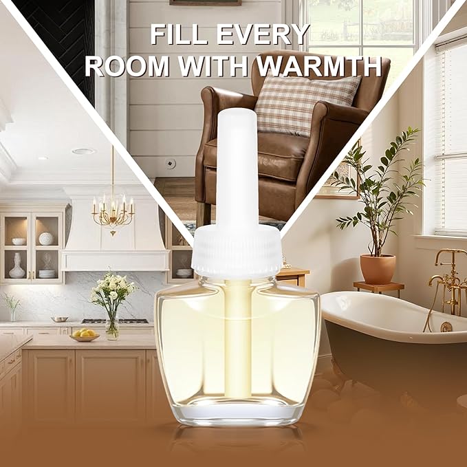 Plug In Air Freshener Refills for Home, Vanilla Scent for Kitchen & Bathroom, Office, 6 Count Plug Refills, Compatible with Air Wick & Glade, Not Include Glade Plus