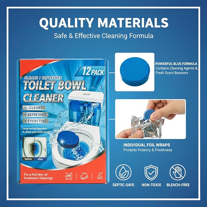 Blue Automatic Toilet Tank Cleaners, Long-Lasting Household Toilet Cleaners,Toilet flush Cleaning & Deodorizer