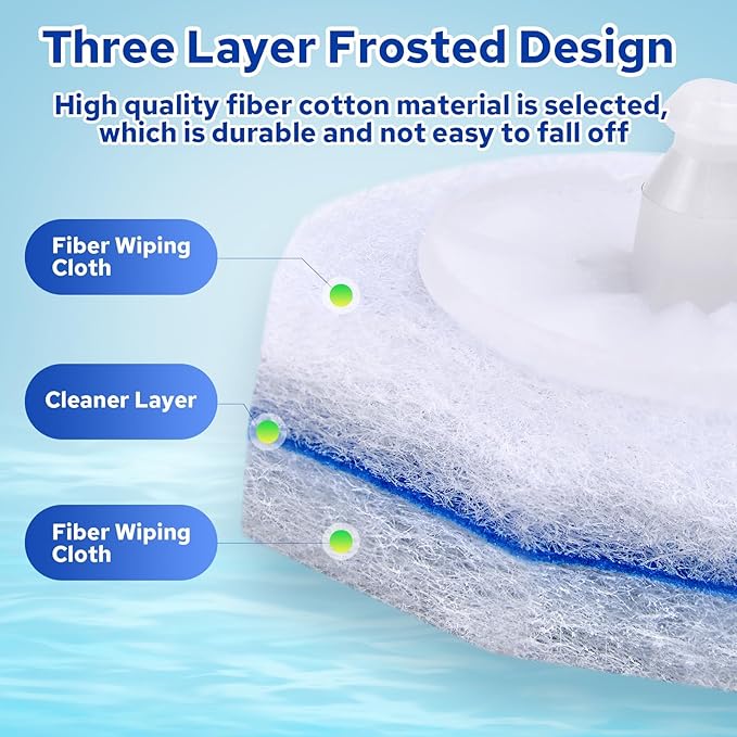30 Count Toilet Wand Refills, 5X Cleaning Power, High-Density Disposable Brush Heads, Compatible with Clorox Toilet Wand - No Falling Apart
