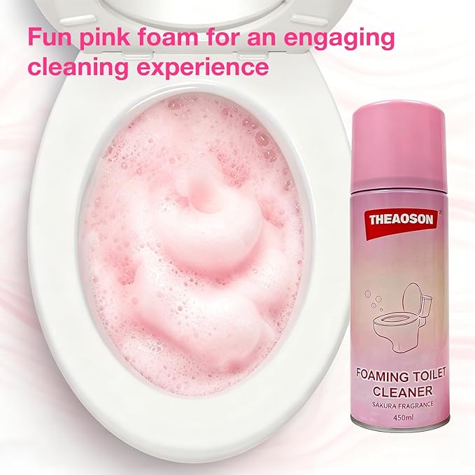 Foaming Toilet Cleaner Pump, Thick Clinging Foam for Easy Scrubbing, Pressurized Foam Spray for Toilet Bowl Stain & Odor Removal, Multi-Surface Bathroom Cleaner