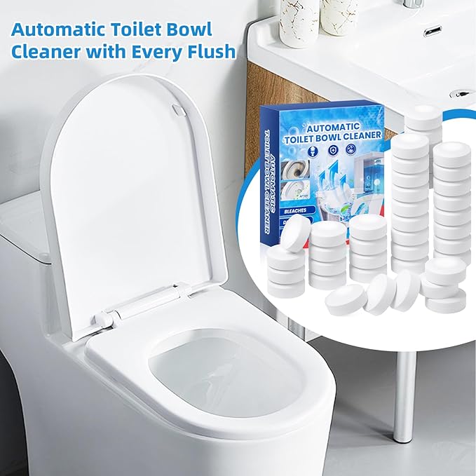 G · PEH Toilet Bowl Cleaner Tablets 40 Pack, Long-Lasting Drop-in Toilet Tank Cleaner,Fresh Scent - Deodorizing & Descaling, Continuous Cleaning for All Toilets get a Fresh Bathroom