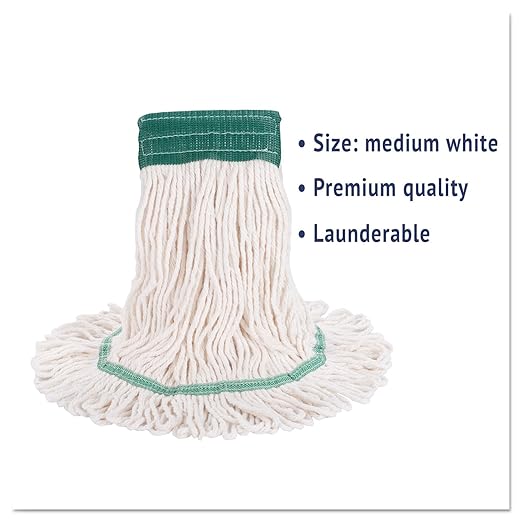 Boardwalk UNS 502WH Super Loop Wet Mop Head, Cotton/Synthetic, Medium Size, White, Cotton/Synthetic (Pack of 12)