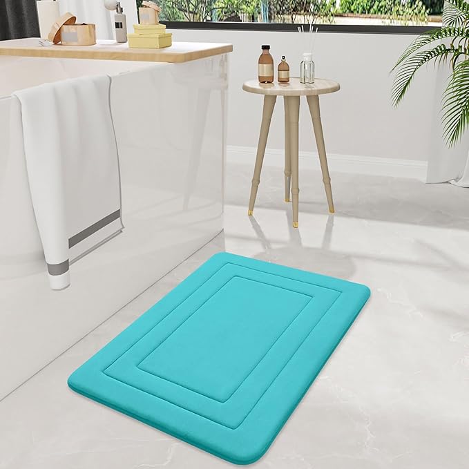 Arotive Memory Foam Bathroom Rug Mat 36x24, Ultra Soft and Absorbent Bath Mat, Machine Wash Dry, Comfortable Bath Rug Carpet for Bathroom Floor, Tub and Shower, Teal