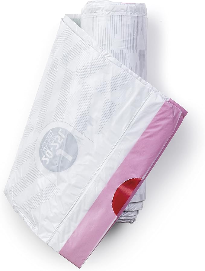 Brabantia PerfectFit Trash Bags (Size J/5.3-6.6 Gal) Thick Plastic Trash Can Liners with Drawstring Handles (120 Bags)