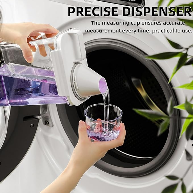 Covzoe 3 Pack Laundry Detergent Dispenser, 61 Oz Plastic Liquid Laundry Soap Containers with 15 Removable Labels, Clear Fabric Softener Dispenser Laundry Powder Holder for Laundry Room