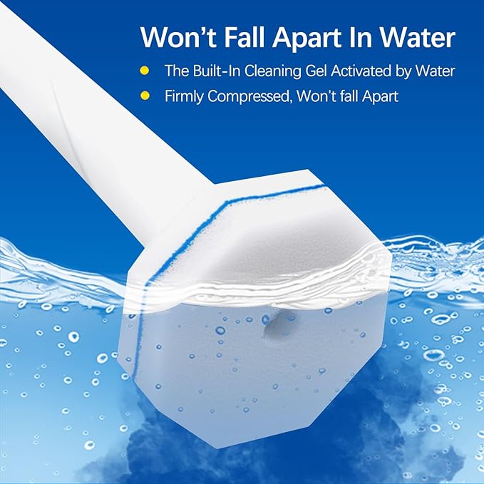 64 Count Toilet Wand Refills Compatible with Clorox Toilet Wand, Disposable Toilet Brush Heads, 5X Cleaning Power, Tear-Resistant, Fresh Scent