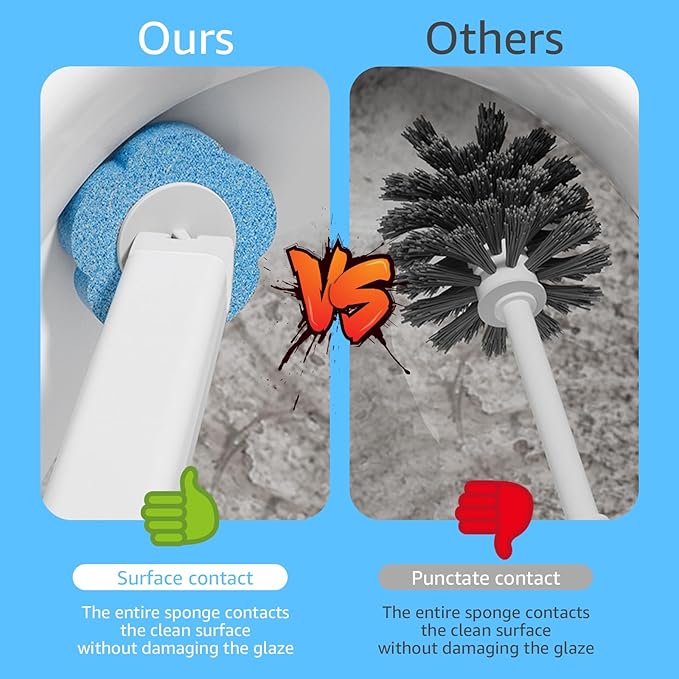 Toilet Brush Cleaning Kit, Toilet Cleaning System - Storage Caddy and 18/24 Toilet Brush Refills, Adhesive Wall Mounted Toilet Bowl Cleaner Brush with Handle (Set 01)