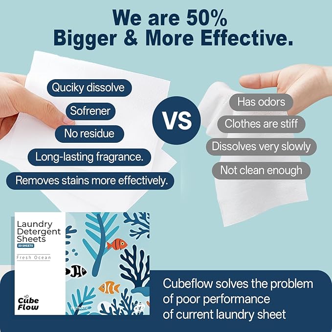 Laundry Detergent Sheets, Ebony Rose Scent - 100 Loads | 72-hour long lasting fragrance, Eco Friendly Sheets | Pre-Measured, Liquidless for Deep Clean | Hypoallergenic (Fresh Ocean)