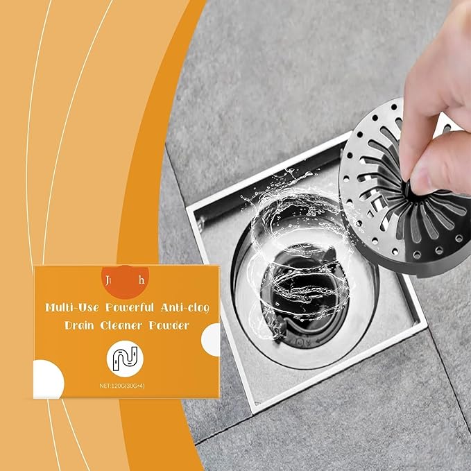 Drain Unclogging Cleaning Powder for Home Kitchen and Bathroom - Rapidly Dissolve Grease, Hair & Blockages, Easy-to-Use Formula(3PCS)