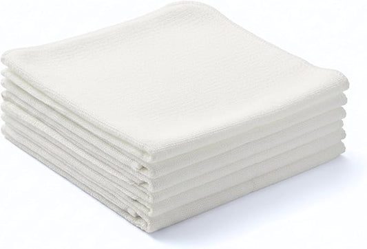 Flour Sack Shop Towels, Natural Cotton Cleaning Towels 14" x 12", Pack of 6 Reusable Absorbent Towels for Garage, Automotive, Workshop, Kitchen Cleaning, Polishing, Dusting & Multi-Purpose Use