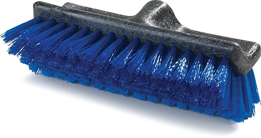 SPARTA Flo-Pac Deck Brush Floor Scrubber, Grout Brush with Dual Surface for Bathroom, Patio, Kitchen, Wall and Deck Cleaning, 10 Inches, Blue