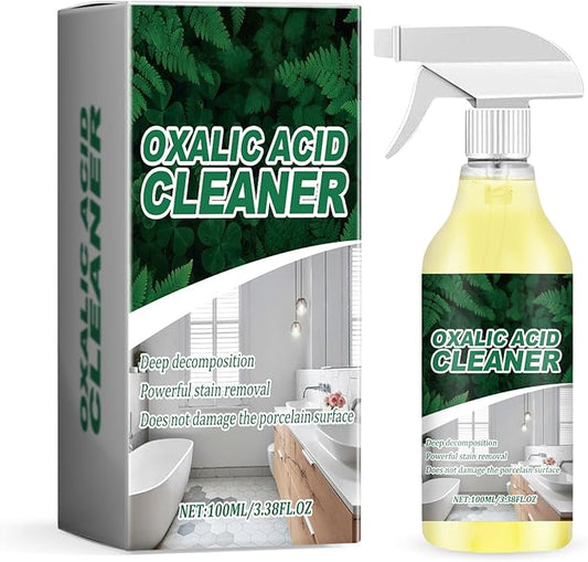 Oxalic Acid Cleaner Spray - Professional Strength Rust Remover & Toilet Bowl Cleaner for Hard Water Stains, Calcium, Lime & Mineral Deposits - Heavy-Duty Bathroom Grout & Tile Cleaning Solution (1)