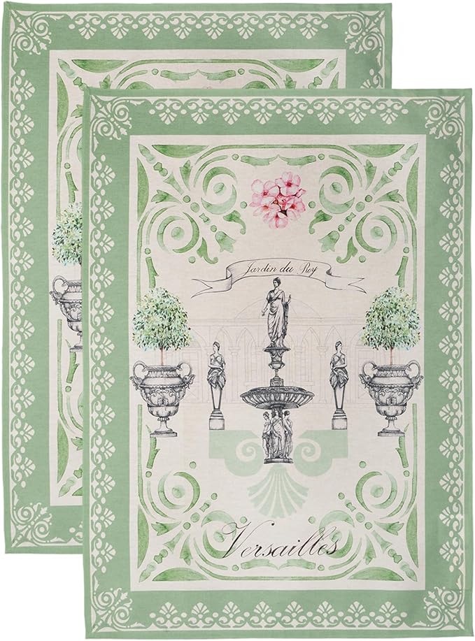 Maison d' Hermine Kitchen Towels Set of 2 100% Cotton 27.50" x 20" Reusable Cloth Tea Dish Towels Absorbent with Hanging Loop for Kitchen Farmhouse Hotel Spring Summer - Jardin Du Roy