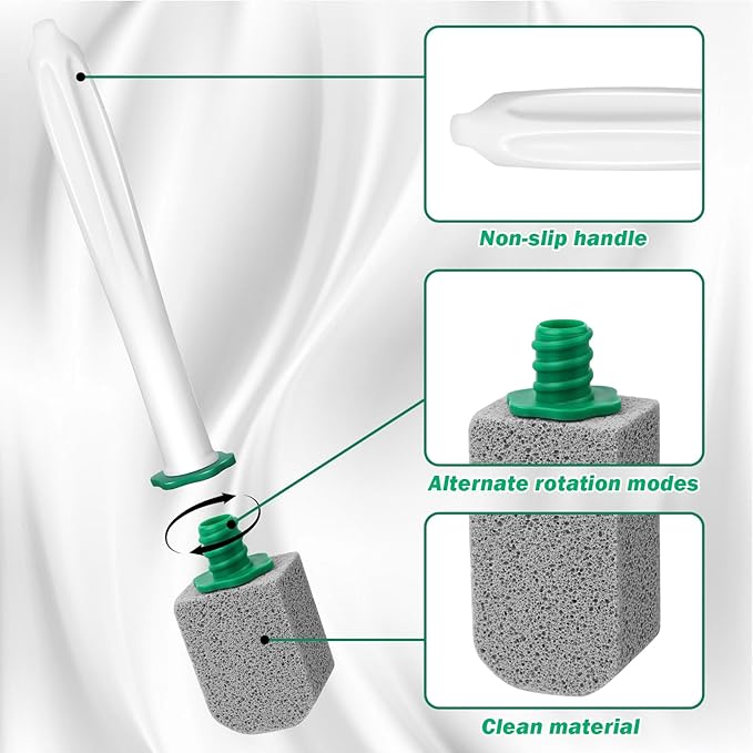 24 PCS Long Handle Pumice Stone with Cleaner Toilet Pumice Stone for Toilet Bowl Cleaning, Powerfully Away Limescale Stain,Hard Water Ring, Cleaning Block for Pool Bathtubs Sink Gril (24)