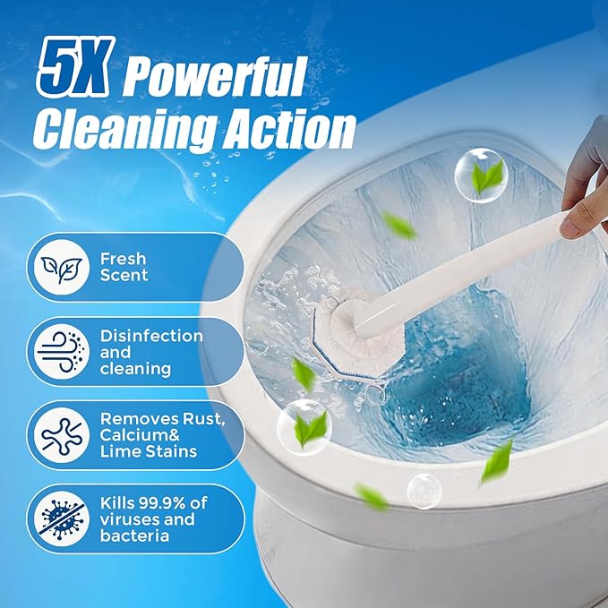 64 Count Toilet Wand Refills for Clorox Toilet Wand,5X Cleaning Power, Extra Thick, Fresh Fragrance,Compatible with Most Toilet Brushes