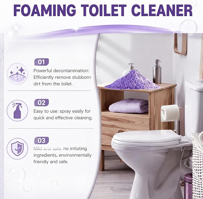 Fizz Clean Toilet Bowl Cleaner, Fizzclean Toilet Cleaning Foam, 2026 New Upgrade Toilet Bowl Cleaner, For Sparkling Clean, Touch Free Foaming Cleaning Powder (3PCS)