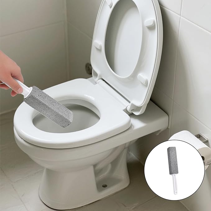 10 Pcs Pumice Stone Toilet Bowl Cleaner with Handle,High-Density Natural Pumice,Scratch-Free,Effectively Removes Hard Water Rings,Rust,Calcium for Bathtubs,Sinks,Pools, Grills,Ceramic Surfaces