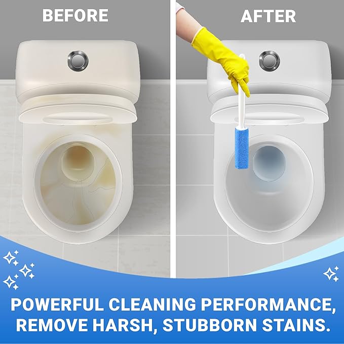 Toilet Cleaning Blue Pumice Stone with Extended Reach Handle – Effortless Shine for a Pristine Bathroom!
