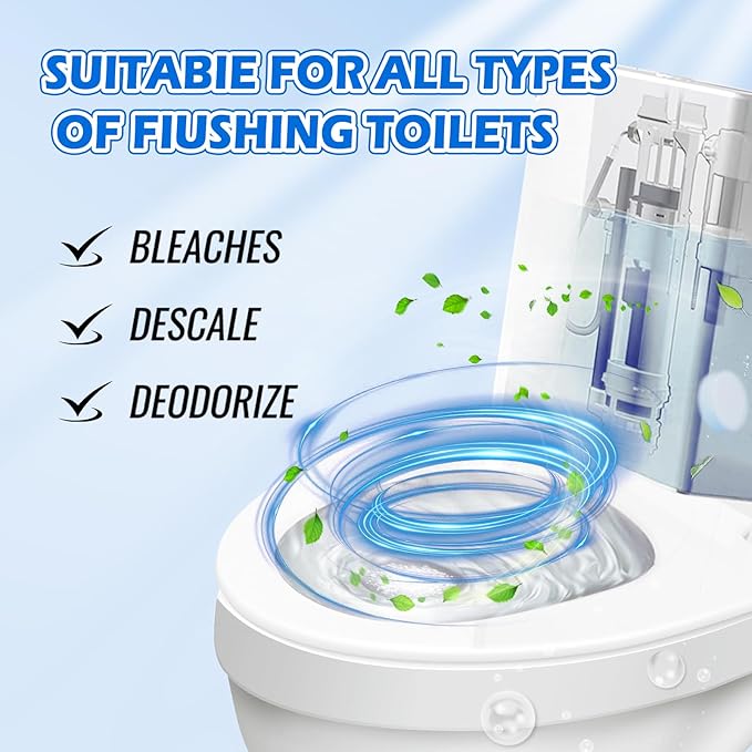 Automatic Toilet Bowl Cleaner Tablets - Fresh Scent, Long-Lasting CleaningEffectively removes stains and limescale; Releases fresh fragrance for a pleasant bathroom experience; cleaning with facility